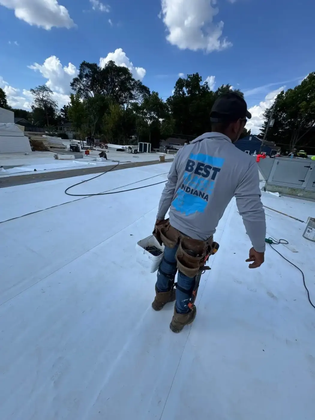 Commercial roof inspection documented in Kendallville